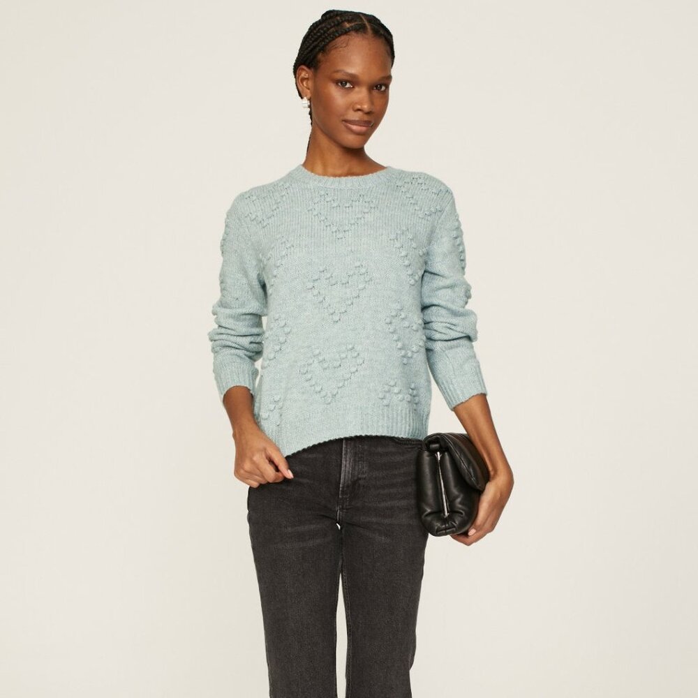 Blue Daphne Heart Sweater